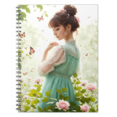 Mädchen im Sommergarten Notizblock (Vorderseite)