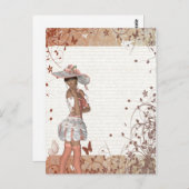 Mädchen im Sommerhut Postkarte (Vorne/Hinten)