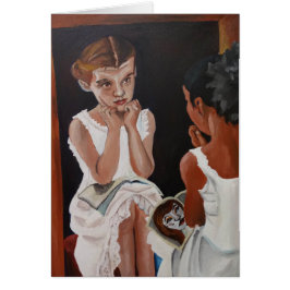 Mädchen im Spiegel-Notecard