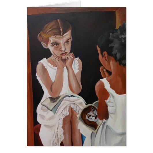 Mädchen im Spiegel-Notecard (Vorne)