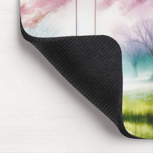 Mädchen im Swing in Kirschblüten Mousepad (Ecke)