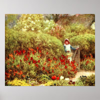 Mädchen im Viktorianischen Garten