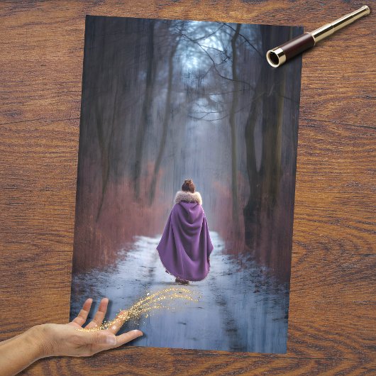 Mädchen im Wald 1 Dekoupage Seidenpapier