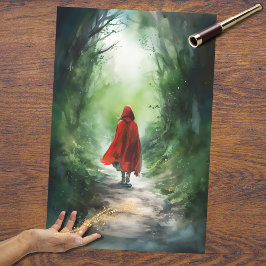 Mädchen im Wald 2 Dekoupage Seidenpapier