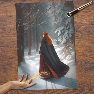 Mädchen im Wald 3 Dekoupage Seidenpapier