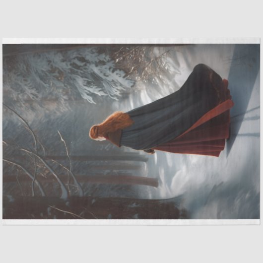 Mädchen im Wald 3 Dekoupage Seidenpapier (Vorderseite)