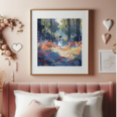 Mädchen im Wald als Impressionismus Fotodruck