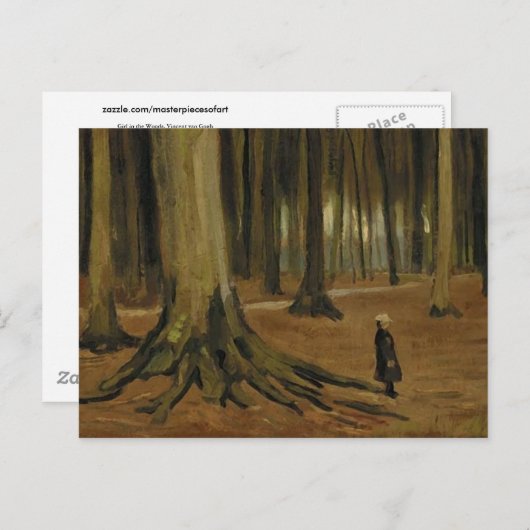 Mädchen im Wald (F8a) Van Gogh Fine Art Postkarte (Vorne/Hinten)