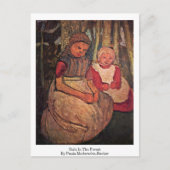 Mädchen im Wald von Paula Modersohn-Becker Postkarte (Vorderseite)