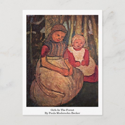 Mädchen im Wald von Paula Modersohn-Becker Postkarte (Vorderseite)