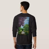 Mädchen im weißen Kleid Sweatshirt (Schwarz voll)