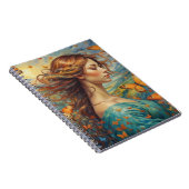 Mädchen im Wind mit Schmetterlingen-Notebook Notizblock (Rechte Seite)