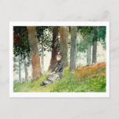 Mädchen in bewaldeter Landschaft Winslow Homer Pos Postkarte (Vorderseite)