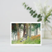 Mädchen in bewaldeter Landschaft Winslow Homer Pos Postkarte (Stehend Vorderseite)