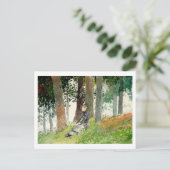 Mädchen in bewaldeter Landschaft Winslow Homer Pos Postkarte (Stehend Vorderseite)