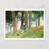 Mädchen in bewaldeter Landschaft Winslow Homer Pos Postkarte (Vorderseite)
