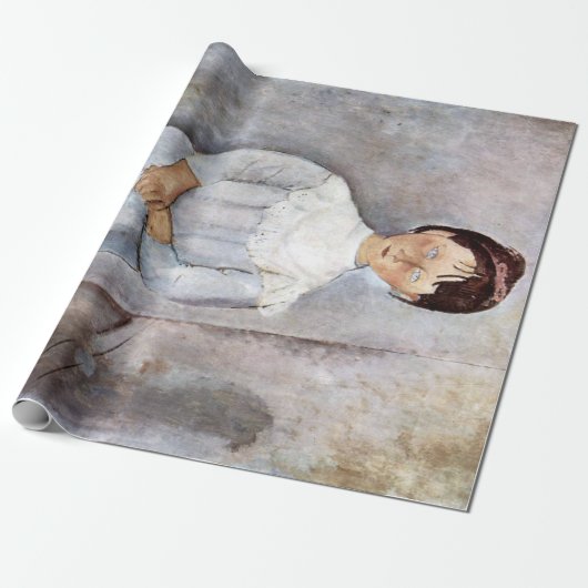 Mädchen in Blau, Modigliani Geschenkpapier (Ungerollt)
