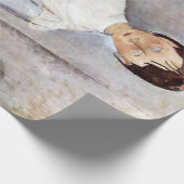 Mädchen in Blau, Modigliani Geschenkpapier (Ecke)