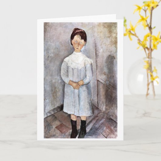 Mädchen in Blau, Modigliani Karte (Gelbe Blume)