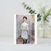 Mädchen in Blau, Modigliani Postkarte (Stehend Vorderseite)