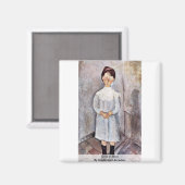 Mädchen in Blau von Modigliani Amedeo Magnet (Vorderseite/Rückseite)