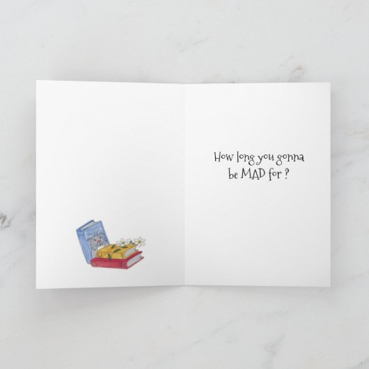 Mädchen in blauem Stuhl, wie lange du noch böse se Karte (Innenseite)