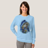 Mädchen in Blue Hood T-Shirt (Vorne ganz)