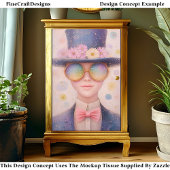 Mädchen in Blumenhut und Sonnenbrille DN3L Decoupa Seidenpapier