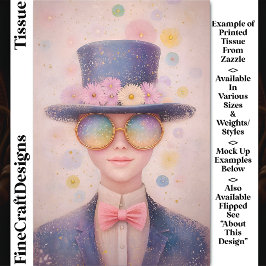 Mädchen in Blumenhut und Sonnenbrille DN3L Decoupa Seidenpapier