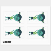 Mädchen in Brillenaufkleber Rechteckiger Aufkleber (Blatt)