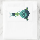 Mädchen in Brillenaufkleber Rechteckiger Aufkleber (Tasche)