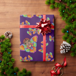 Mädchen in Butterfly-Flügeln Geschenkpapier