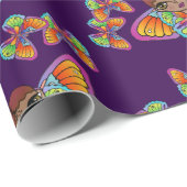 Mädchen in Butterfly-Flügeln Geschenkpapier (Rolleneckpunkt)