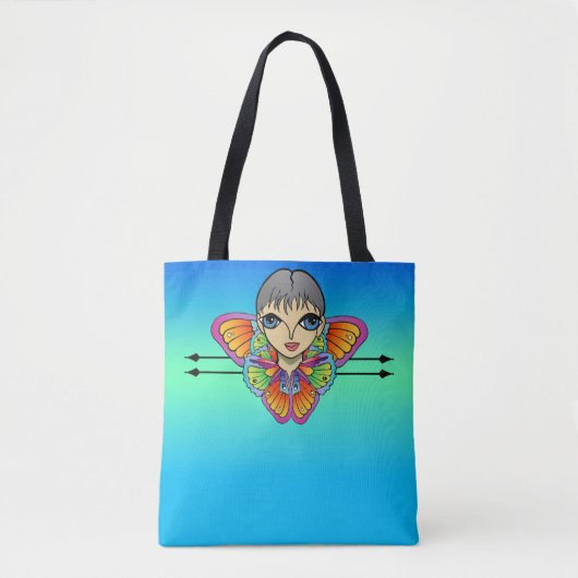 Mädchen in Butterfly-Flügeln ummantelt Tasche (Vorderseite)