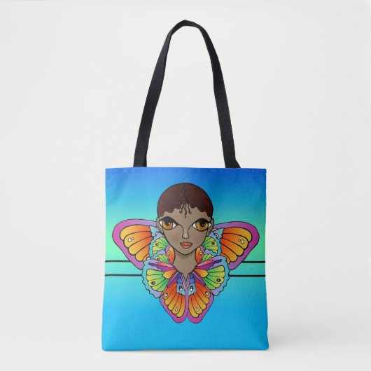 Mädchen in Butterfly-Flügeln ummantelt Tasche (Vorderseite)