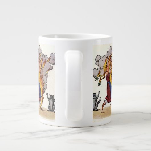 Mädchen in den Flammen von Struwwelpeter Jumbo-Tasse (Rückseite)