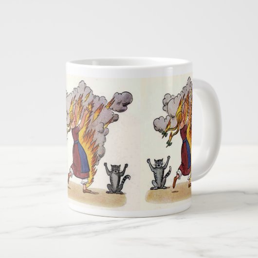 Mädchen in den Flammen von Struwwelpeter Jumbo-Tasse (Vorderseite Rechts)