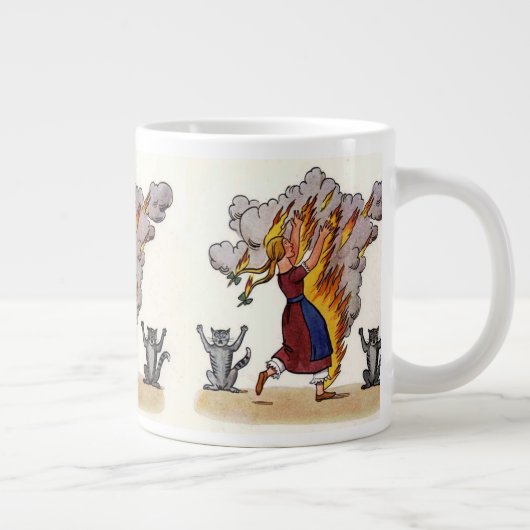 Mädchen in den Flammen von Struwwelpeter Jumbo-Tasse (Rechts)