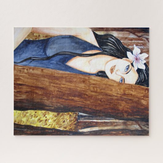 Mädchen in der Forest-Acrylic-Abbildung Puzzle (Horizontal)