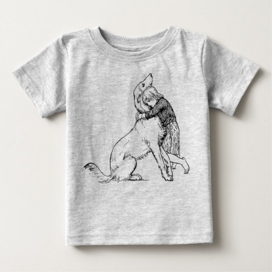Mädchen in der Hundeleitung Baby T-shirt (Vorderseite)