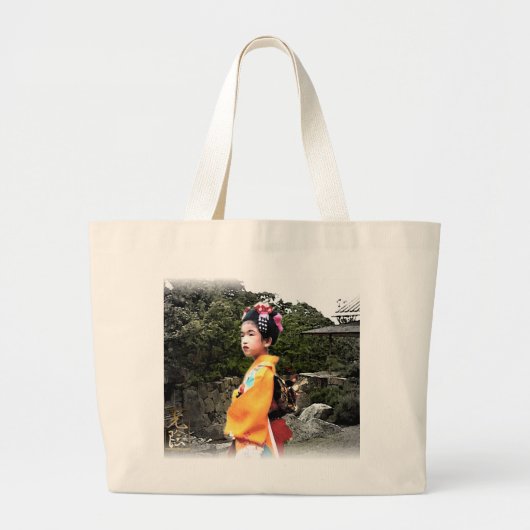 Mädchen in der Kimono-Tasche Jumbo Stoffbeutel (Vorne)