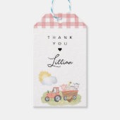 Mädchen in der Landwirtschaft Danke Geschenkanhänger (Vorderseite)