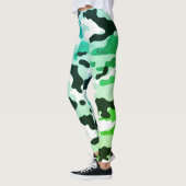 Mädchen in der Mode Green Blue Black & White Army Leggings (Links)