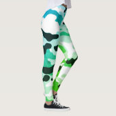 Mädchen in der Mode Green Blue Black & White Army Leggings (Rechts)