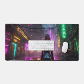 Mädchen in der Nachtstadt Schreibtischunterlage (Tastatur & Maus)