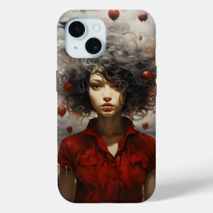 Mädchen in der roten Modernen Kunst Case-Mate iPhone Hülle