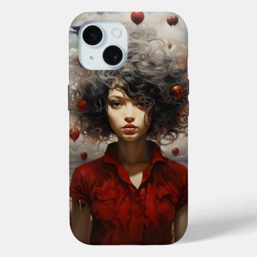 Mädchen in der roten Modernen Kunst Case-Mate iPhone Hülle (Rückseite)