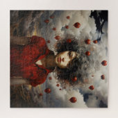Mädchen in der roten Modernen Kunst Puzzle (Horizontal)