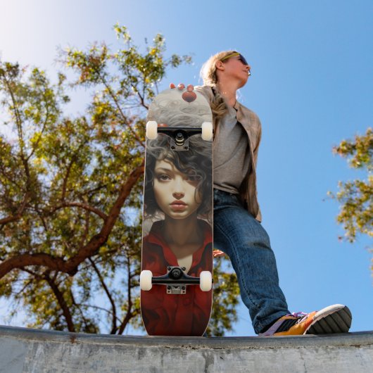 Mädchen in der roten Modernen Kunst Skateboard (Außenbereich 1)