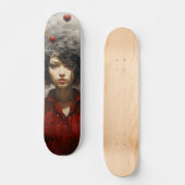 Mädchen in der roten Modernen Kunst Skateboard (Vorderseite)